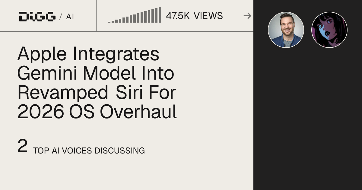 AI analyst Kim Isenberg says Apple plans to rebuild Siri using a 1.2-trillion-parameter Google Gemini model costing $1 billion annually · Digg