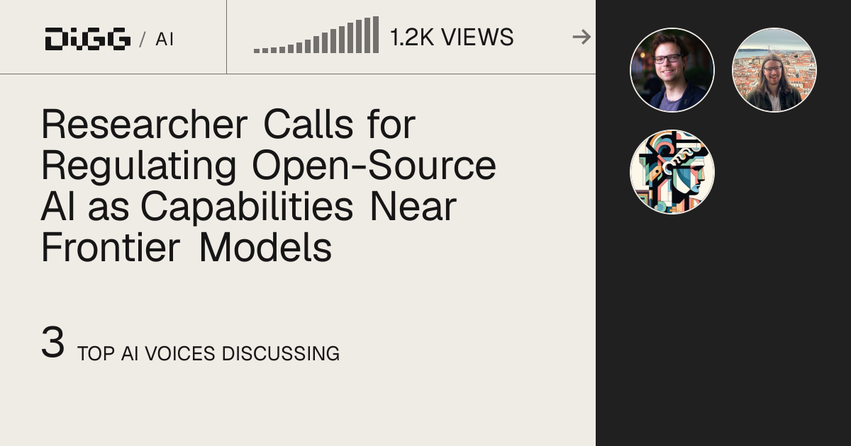 Google DeepMind's Andreas Kirsch argues open-source AI models must face regulation as they approach frontier capabilities · Digg