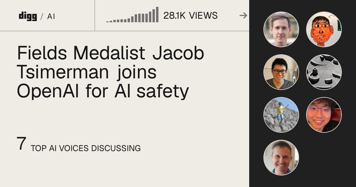 Fields Medalist Jacob Tsimerman joins OpenAI for AI safety · Digg