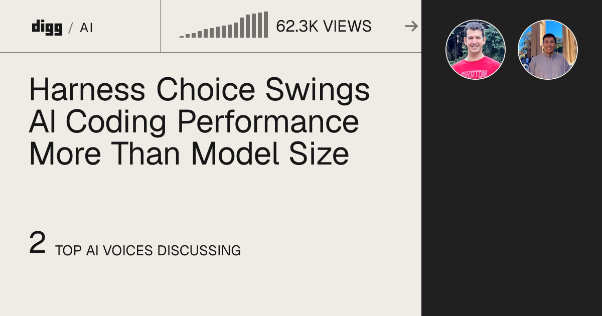 Harness Choice Swings AI Coding Performance More Than Model Size · Digg